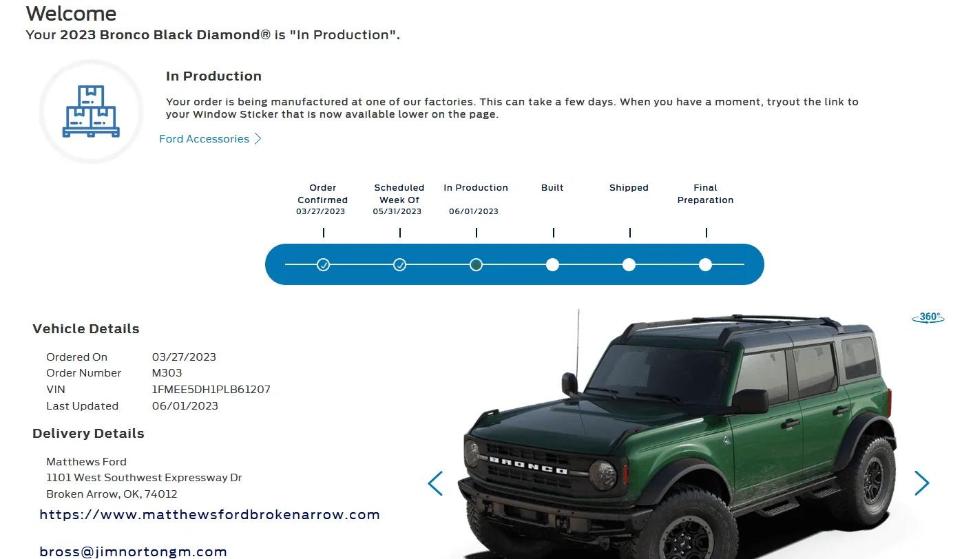 Ford Bronco 05/29/2023 Build Week Thread 1690946906319