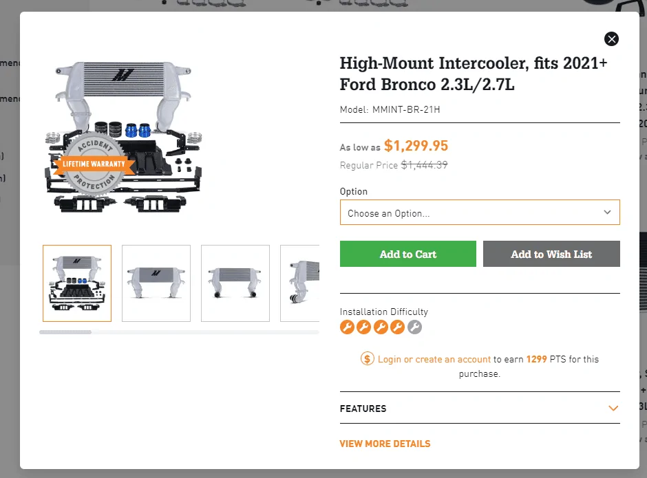 Ford Bronco Winch capable bumper without Intercooler blockage 1691006551331
