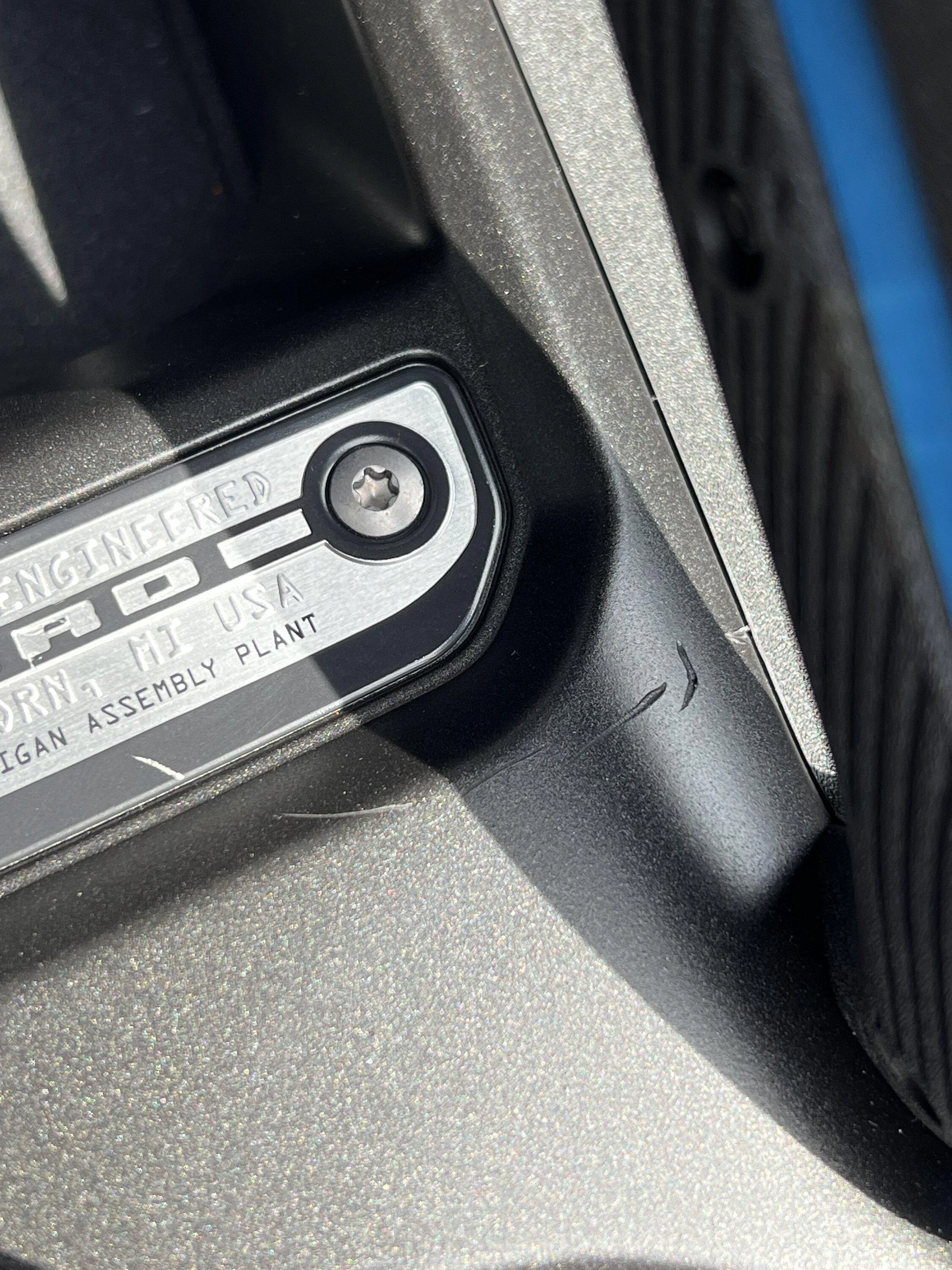 Ford Bronco Deep scratch on interior centre console noticed after delivery last week.. IMG_3709