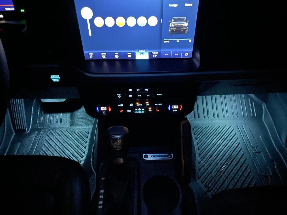Ford Bronco Color changing ambient lighting using Ford OEM parts IMG_4661