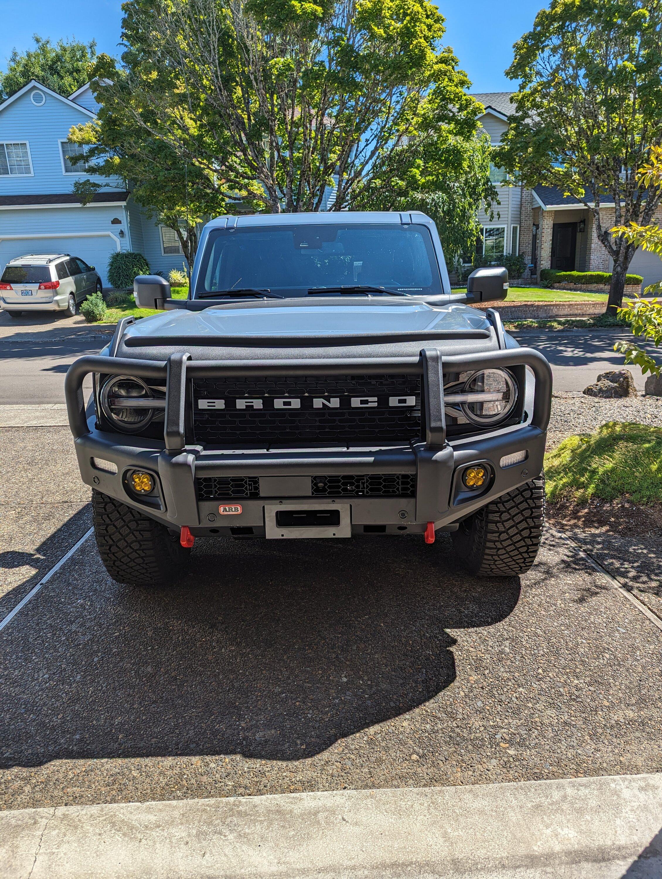 Ford Bronco ARB Summit Bumper installed. PXL_20230813_185519913