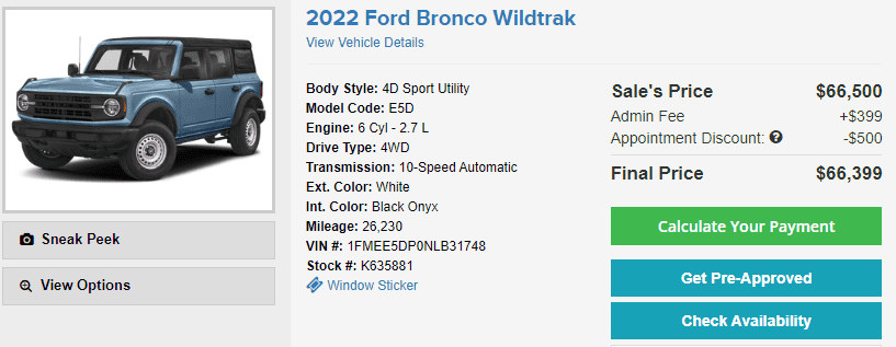 Ford Bronco What sort of prices are people seeing for their used Broncos? 1692048677736