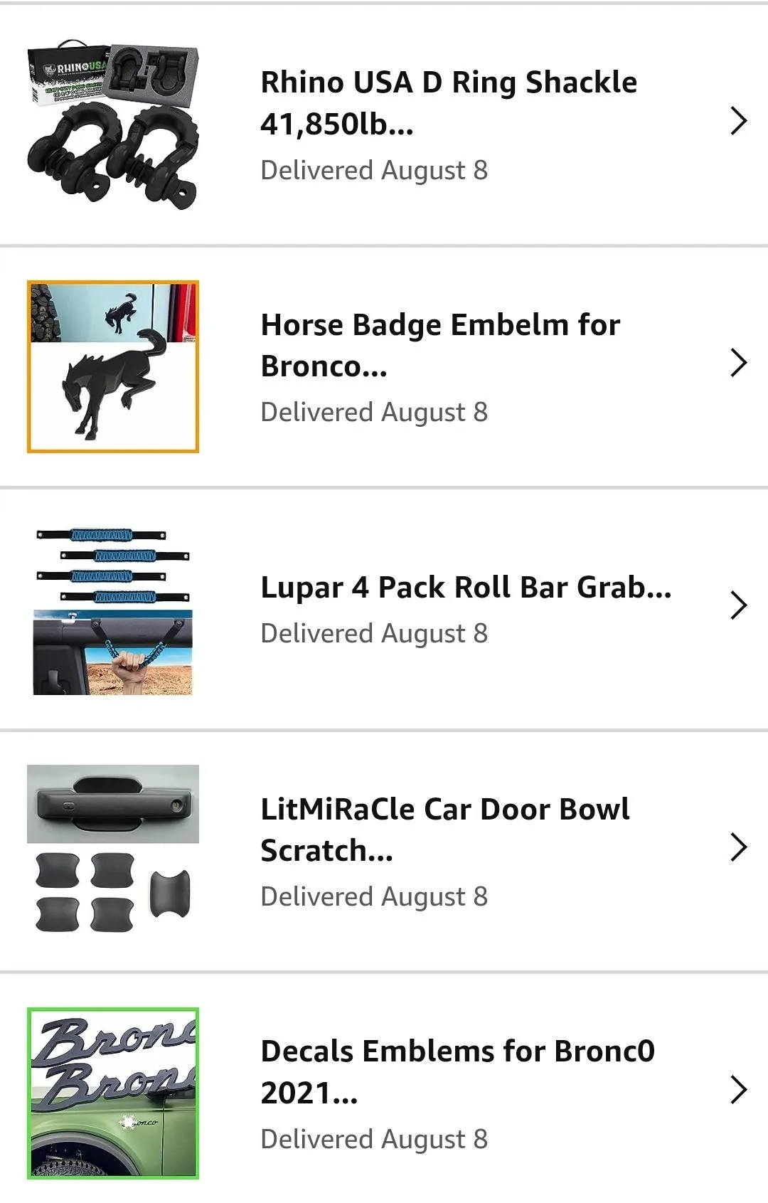 Ford Bronco 7/24/23 Build Week Screenshot_20230814_184212_Amazon Shopping