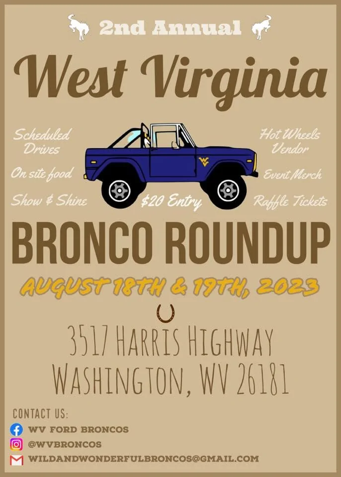 Ford Bronco WV Bronco Roundup 2023 WV-Bronco-Round-U