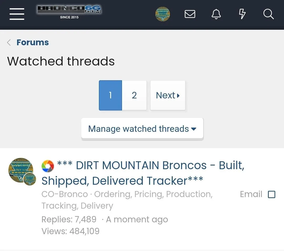 Ford Bronco *** DIRT MOUNTAIN Broncos - Built, Shipped, Delivered Tracker*** Screenshot_20230817_195815_Chrom