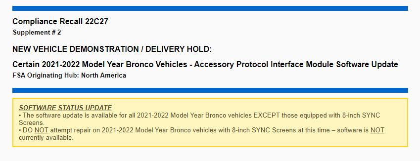 Ford Bronco 4L reverse camera issue on 8 inch screen.. Ford what is update 1692384801888