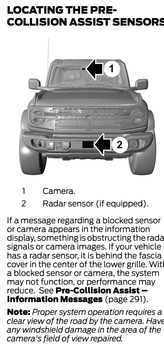 Ford Bronco Pre Collision Assist AEB doesn't work when you need it. Screenshot 2023-08-21 at 11.19.11 AM