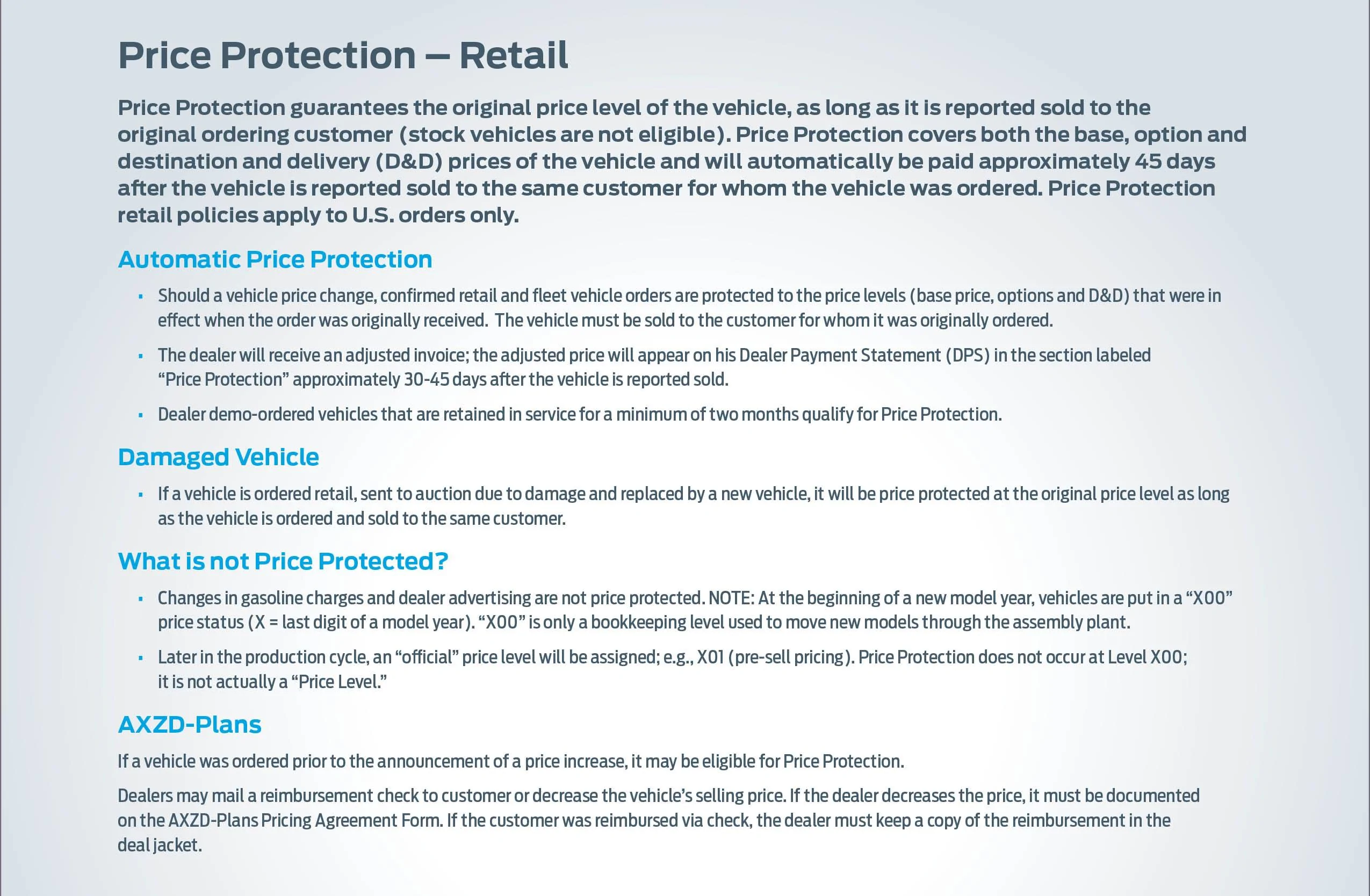 Ford Bronco Ultimate 2023MY PRICE PROTECTION Flowchart Ford_PriceProtection