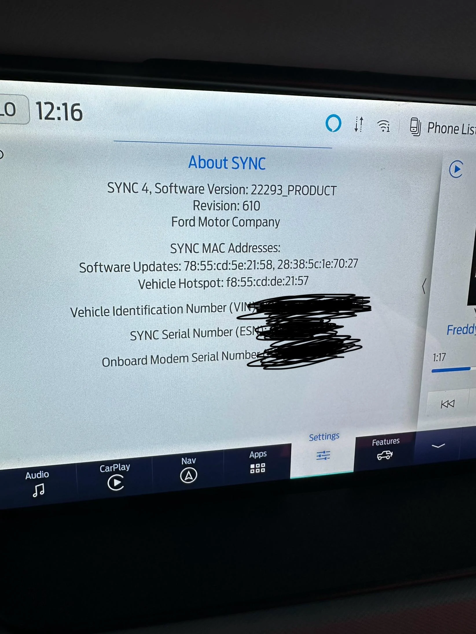Ford Bronco Please help with my sync 4 system IMG_1134