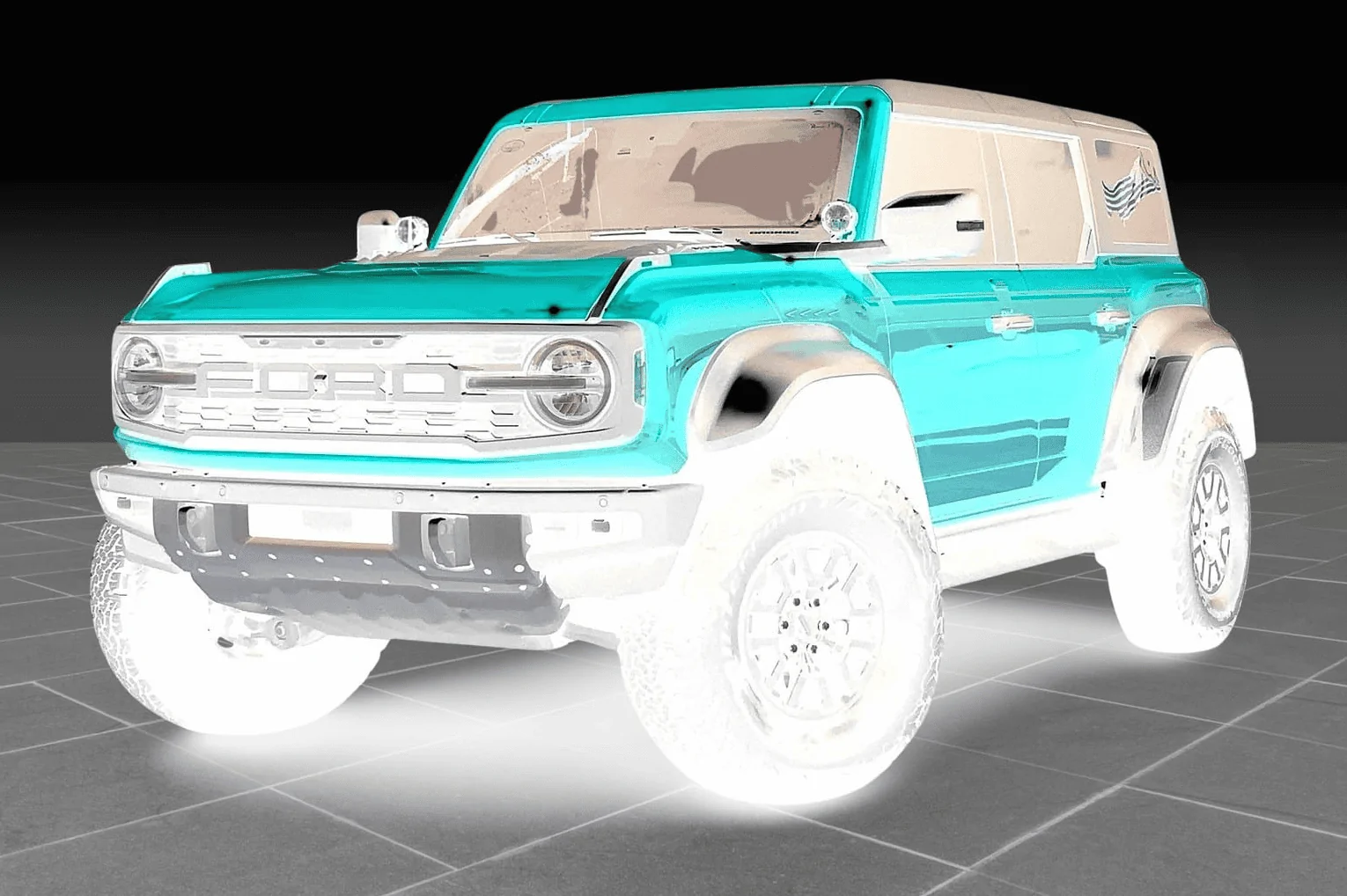 Ford Bronco Wrapped Bronco Raptor on 40's (Gloss Metal Hawaii Mint) inverted braptor