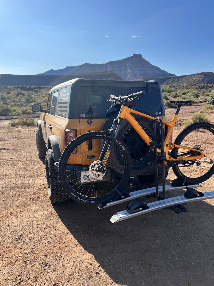 Ford Bronco Rear tire bike rack.... questions bike rack