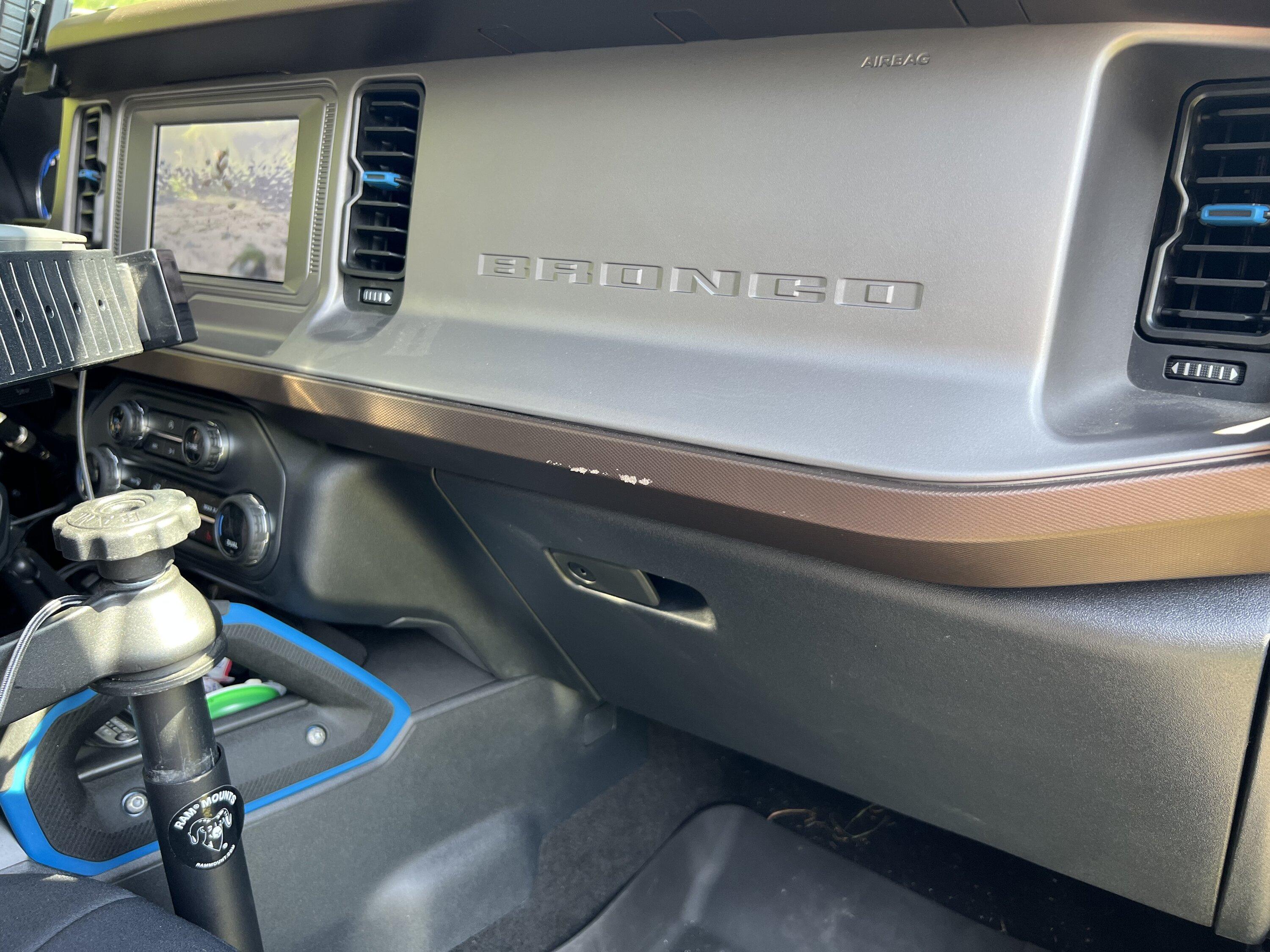 Ford Bronco Scratched Dash Trim IMG_4827