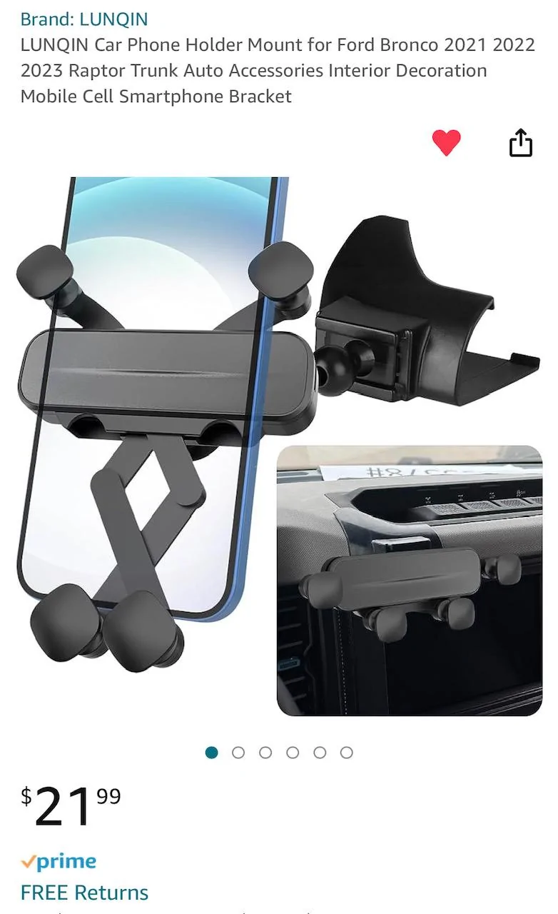 Ford Bronco Bronco specific phone mount IMG_7250