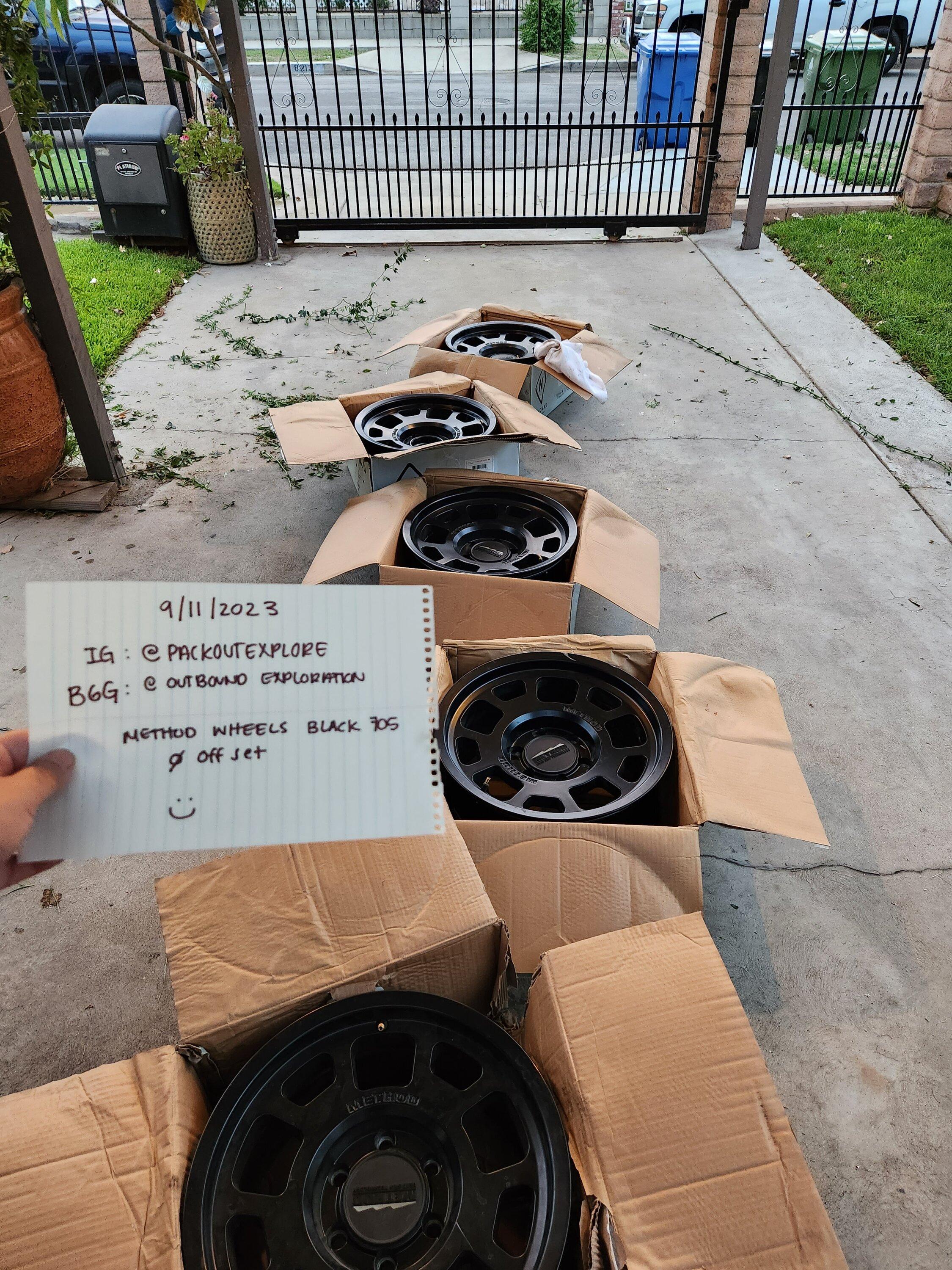 Ford Bronco Method's 705s, Black, 17s, 0 offset $800 OBO 20230911_190707
