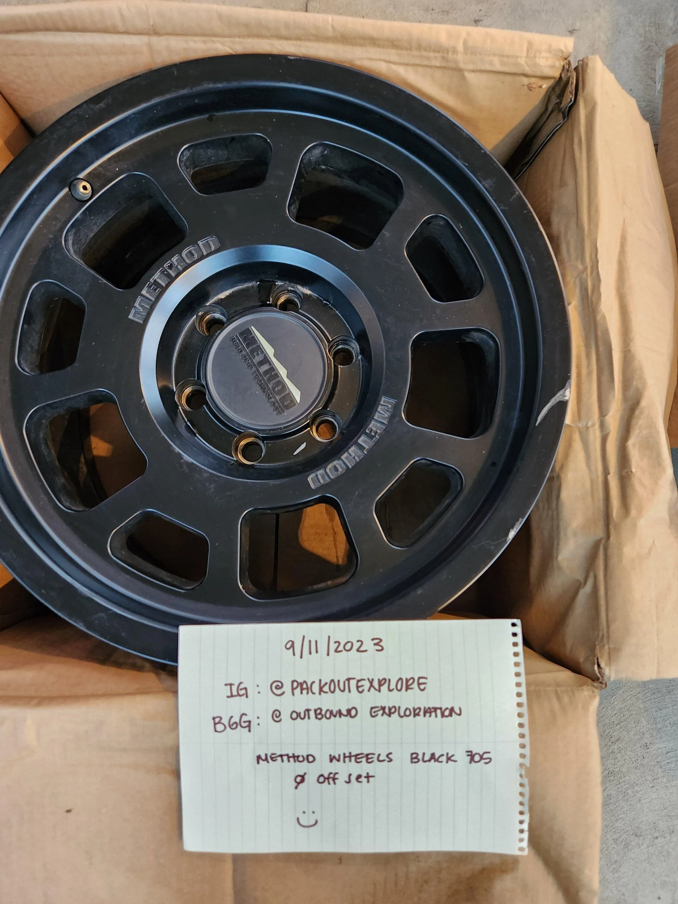 Ford Bronco Method's 705s, Black, 17s, 0 offset $800 OBO 20230911_190729