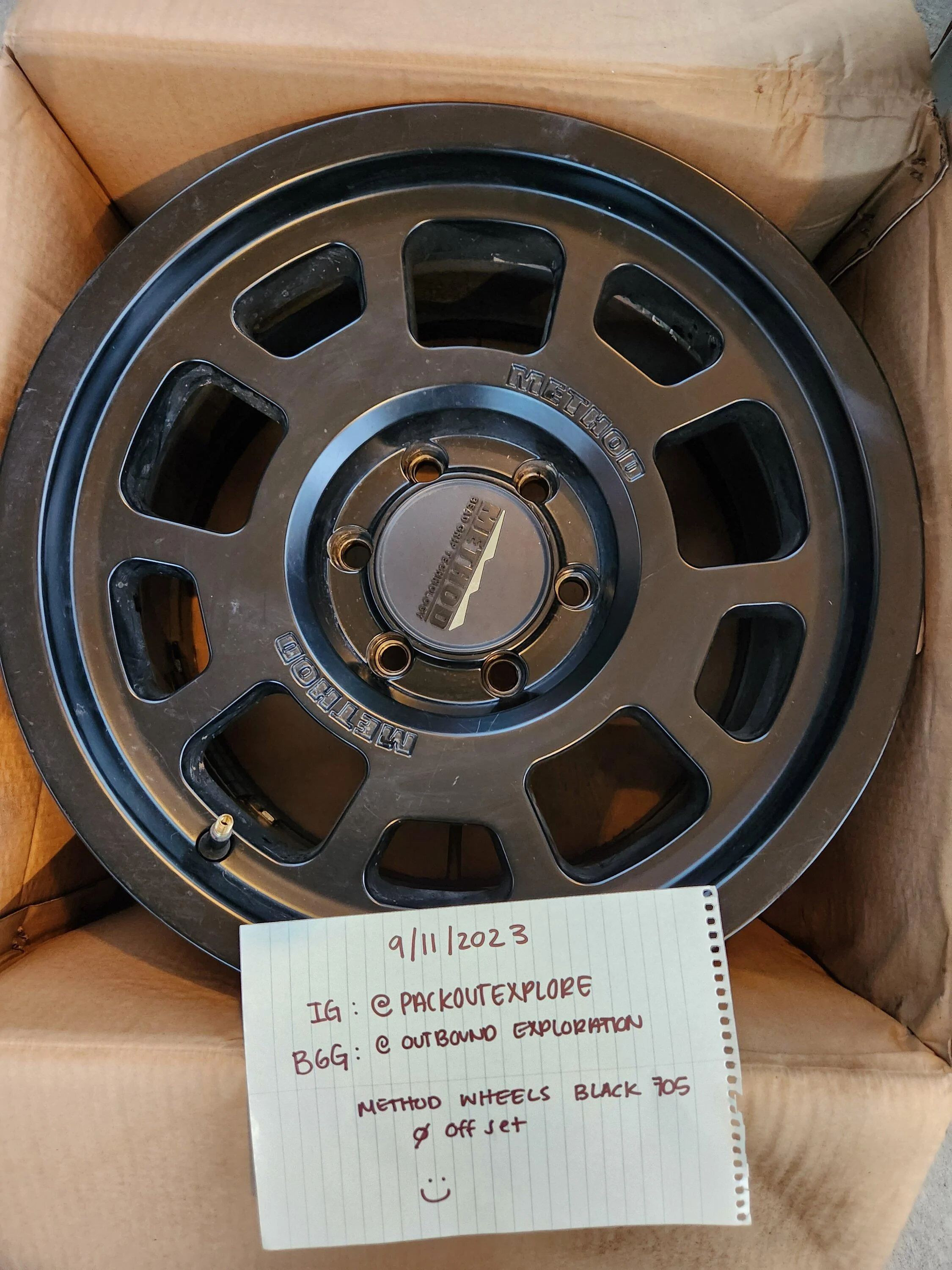 Ford Bronco Method's 705s, Black, 17s, 0 offset $800 OBO 20230911_190808