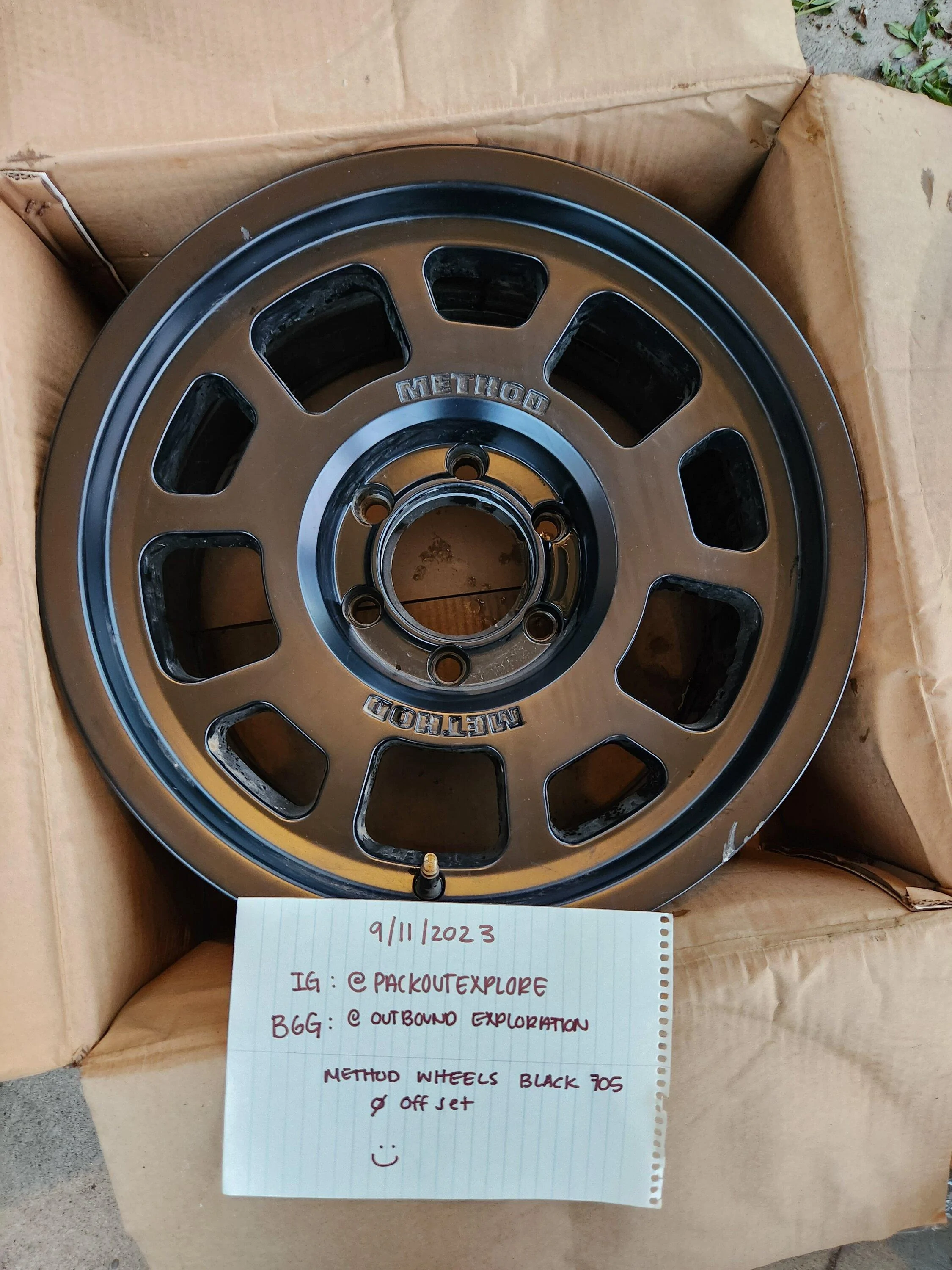 Ford Bronco Method's 705s, Black, 17s, 0 offset $800 OBO 20230911_190827
