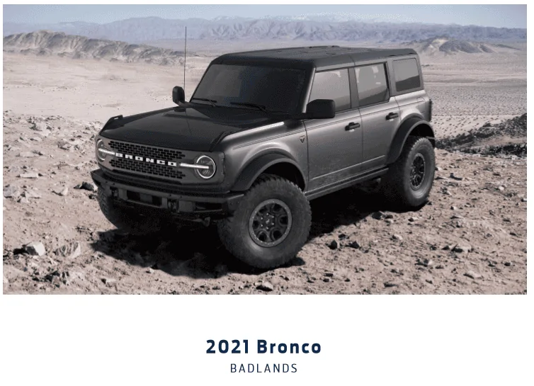 Ford Bronco Carbonized Gray 2-Door Badlands 1603897515015