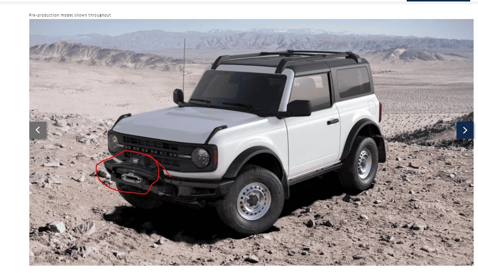 Ford Bronco BRUSH GUARD ON WINCH 1603932428616