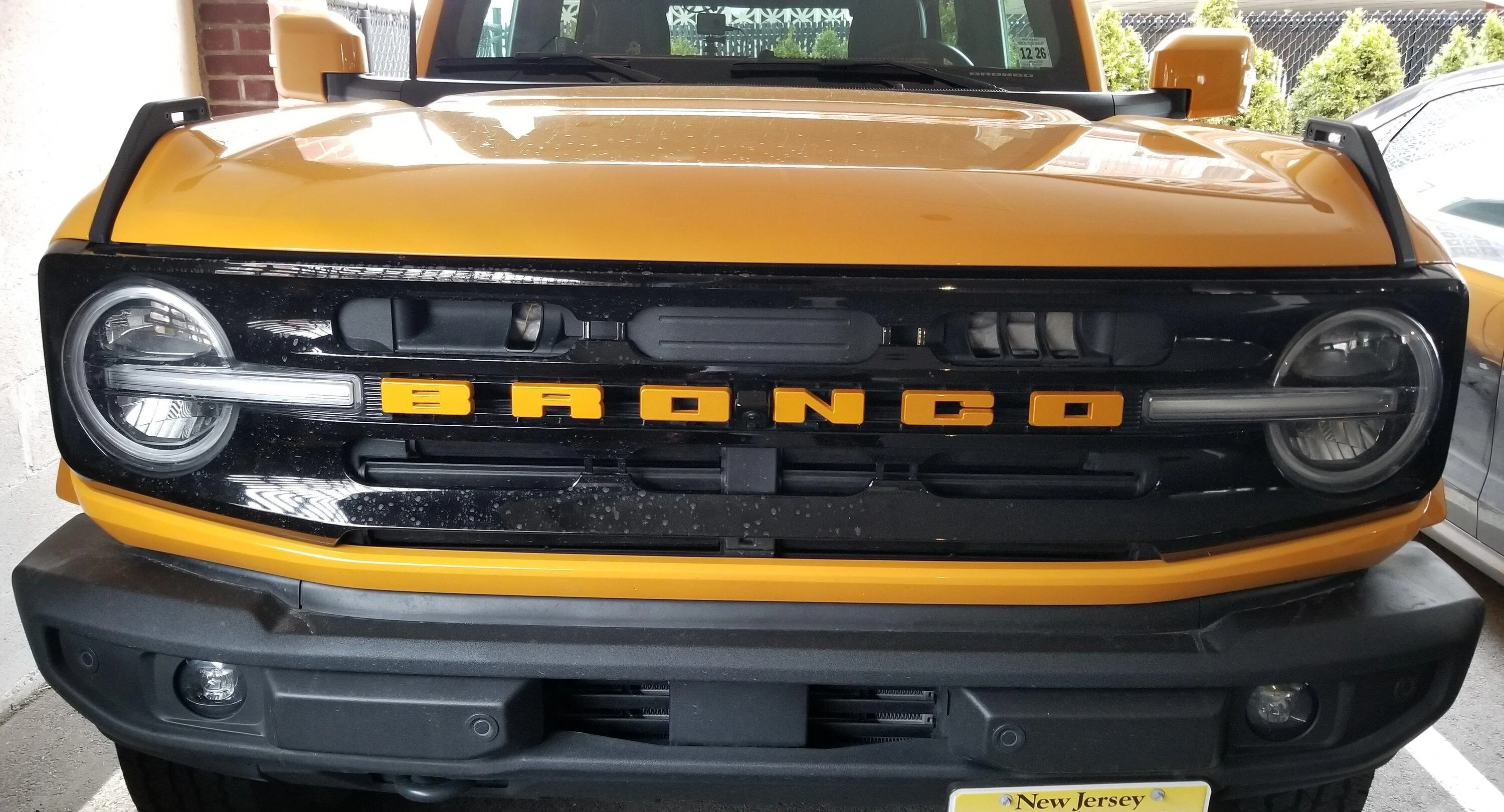Ford Bronco Knockoff grille letter overlays installed 20230107_143953 (2)