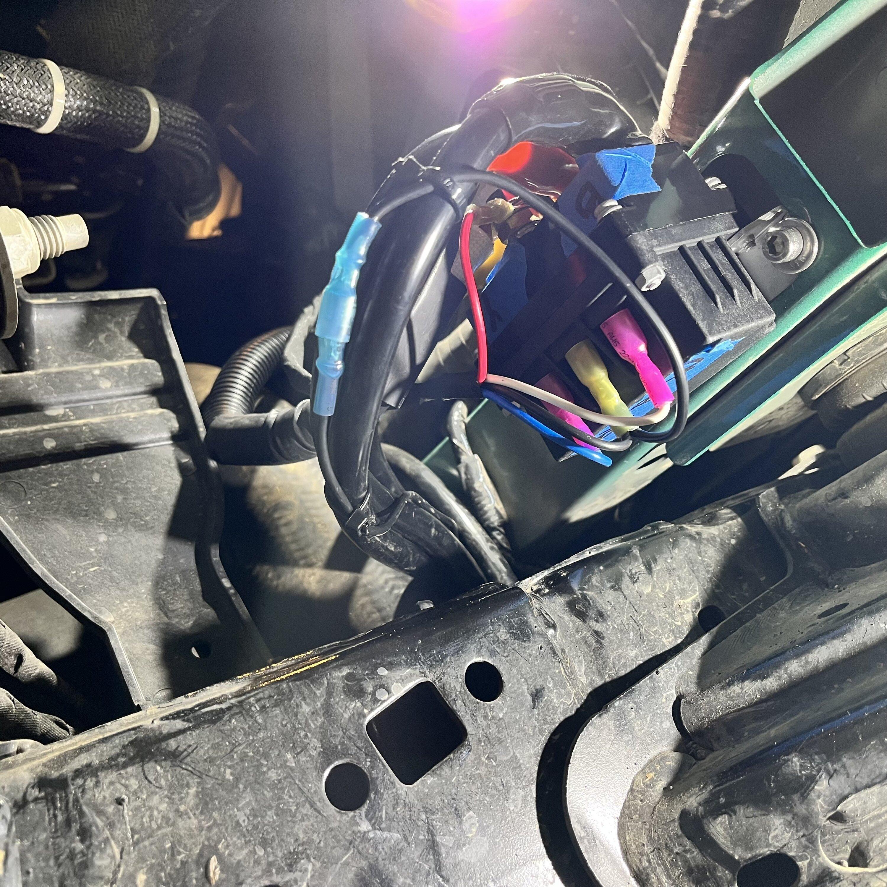 Ford Bronco Apex Badland winch on Icon Impact Pro  with relocated contoller IMG_2075