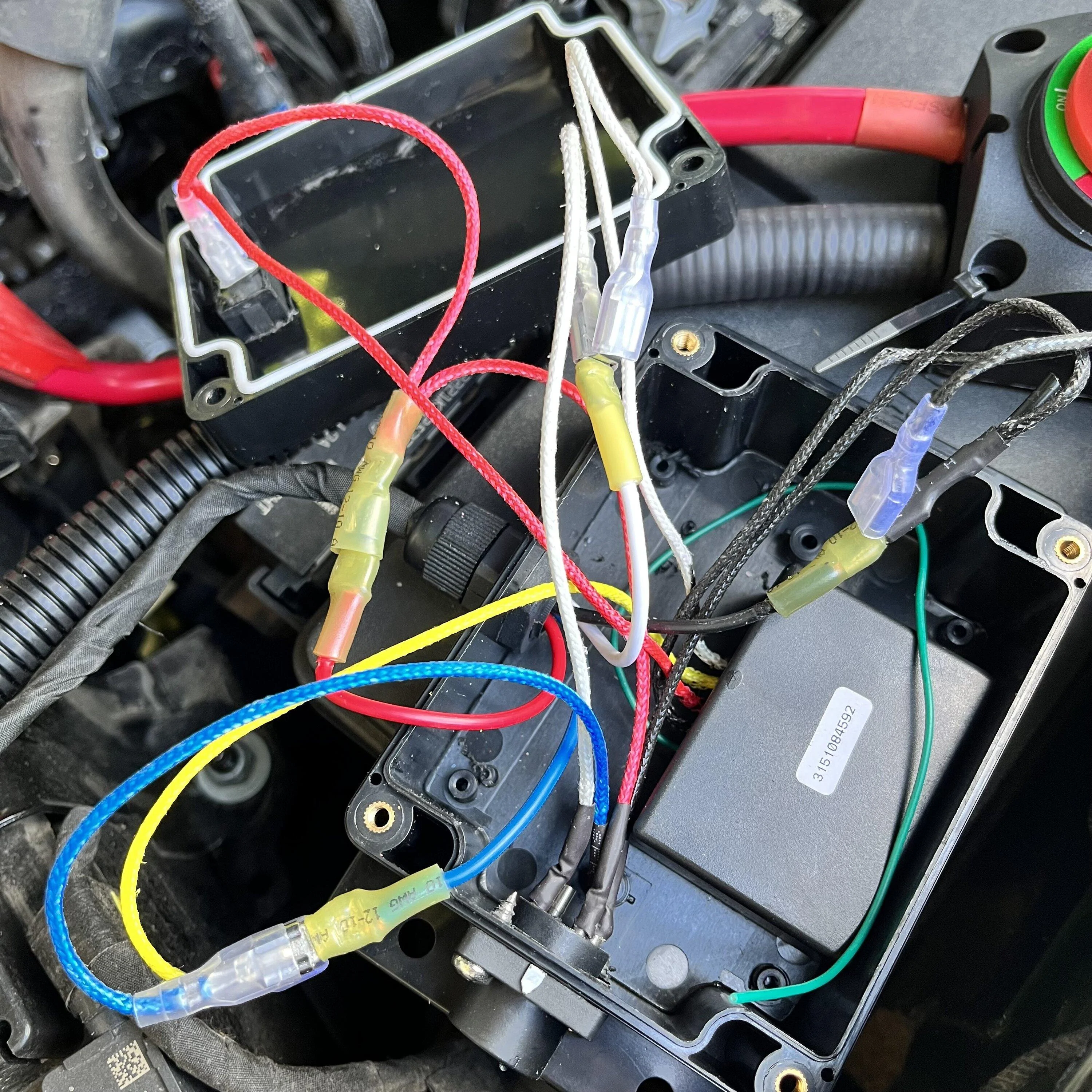 Ford Bronco Apex Badland winch on Icon Impact Pro  with relocated contoller IMG_2076