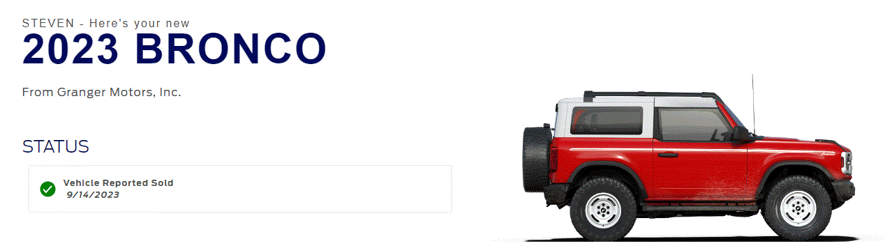 Ford Bronco 7/17/2023 Build Week Thread 1695231024916