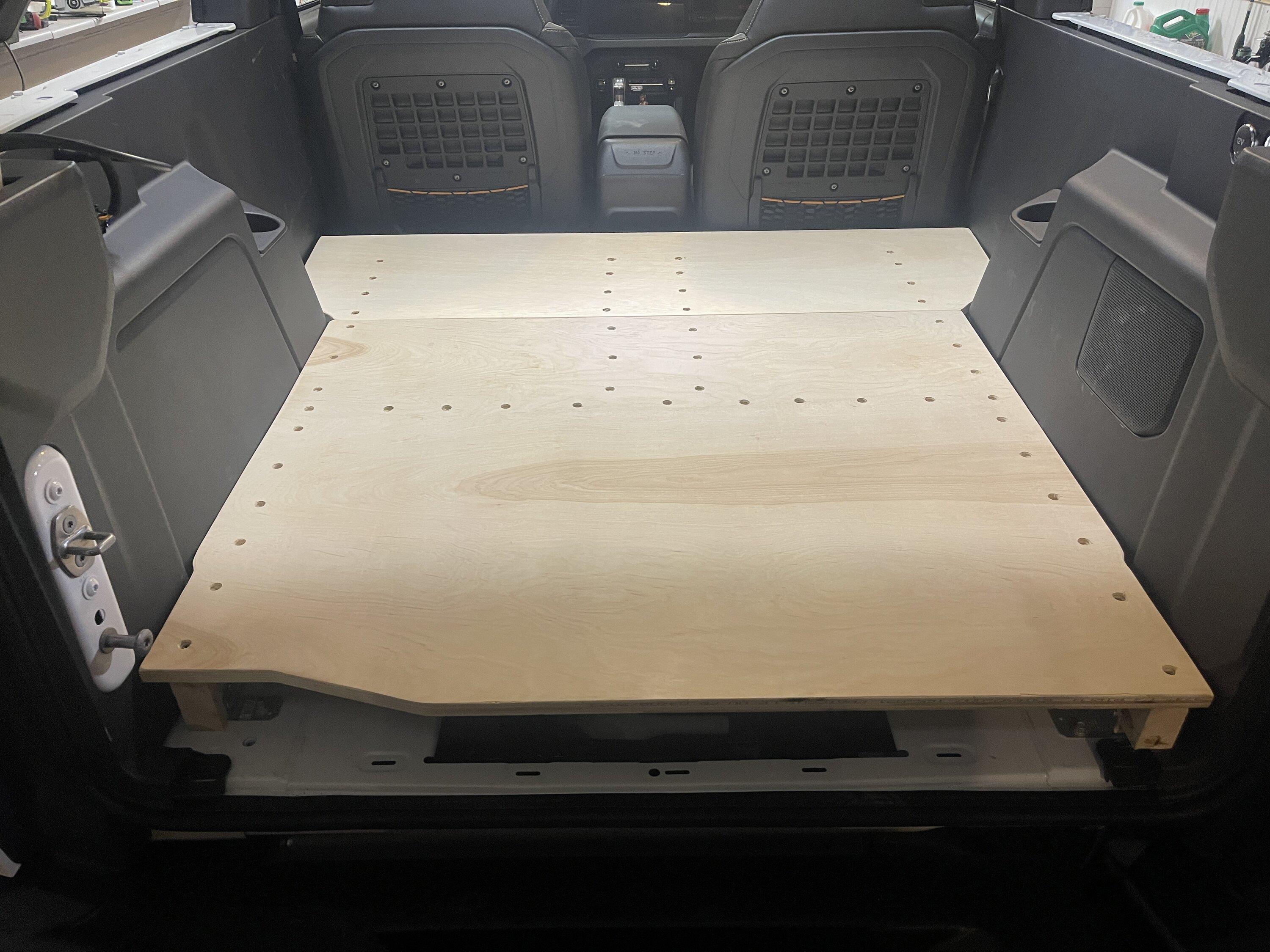 Ford Bronco Goose Gear who? Made my own DIY custom rear seat delete platform IMG_4405
