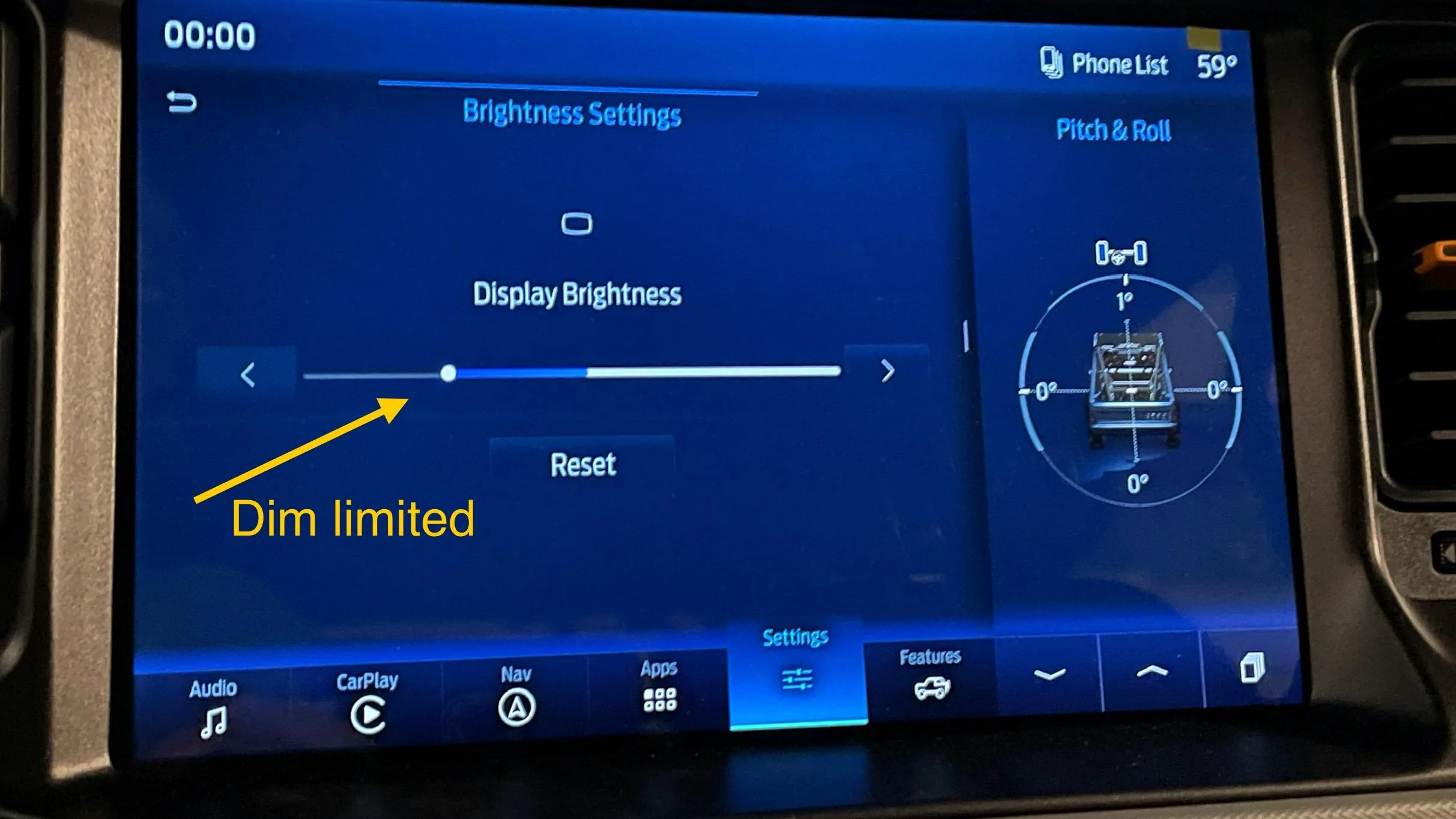 Ford Bronco Center Display dimmer control IMG_4393