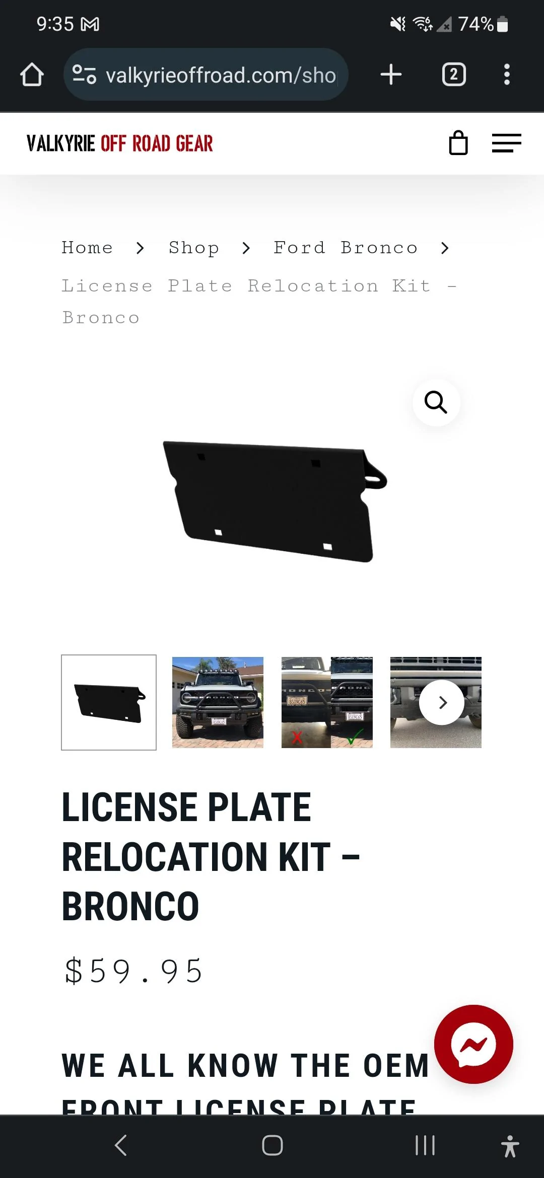 Ford Bronco Front license plate mount Screenshot_20230929_093541_Chrom