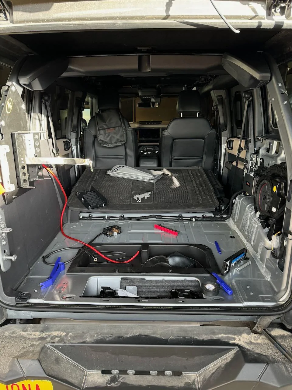 Ford Bronco JL audio bronco stealth box install with muse way six channel amplifier IMG_0053