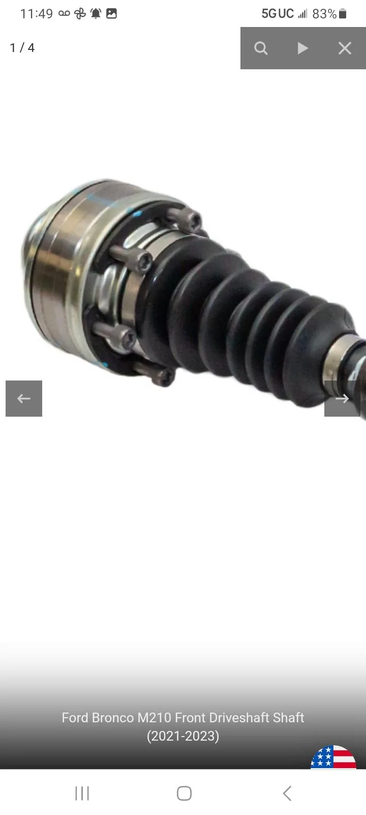 Ford Bronco Forward drive shaft boot defective Screenshot_20230930_114916_Brav
