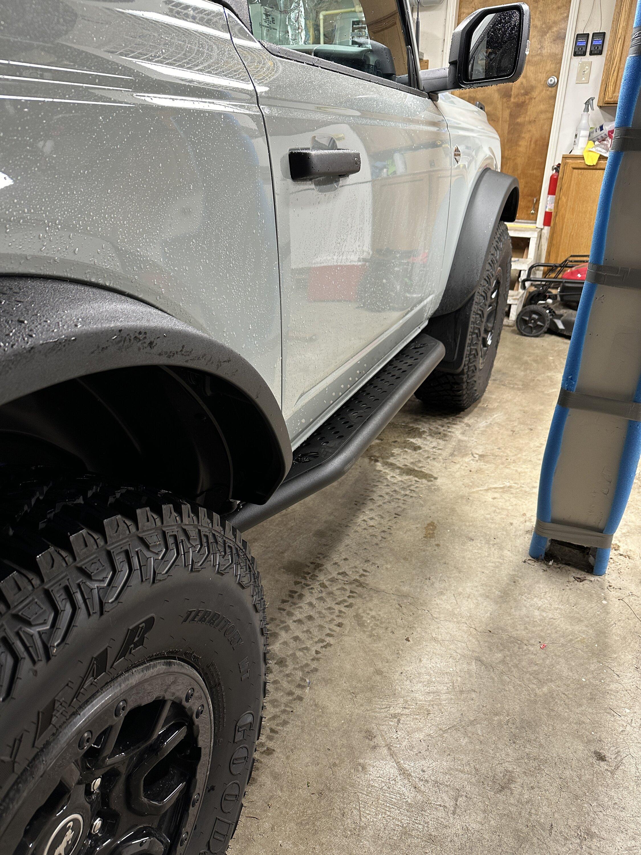 Ford Bronco Installed Goat Fabrication Sliders - Easy! IMG_7899