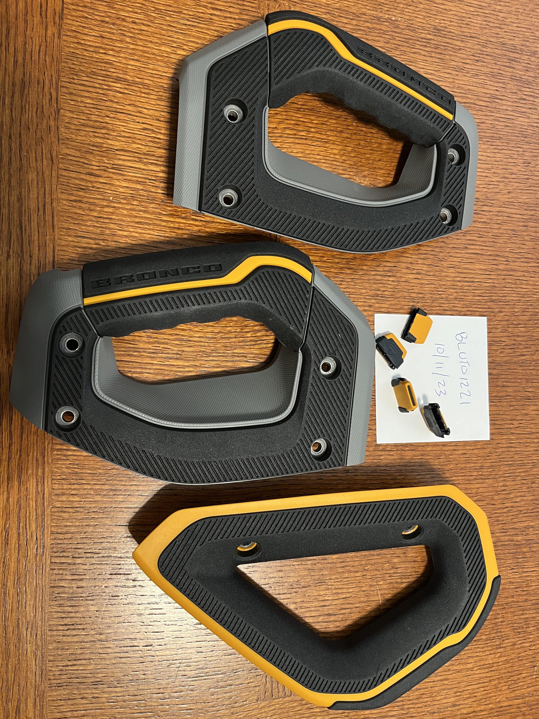 Ford Bronco Orange Grab Handles / Vent Tabs IMG_2245.JPG