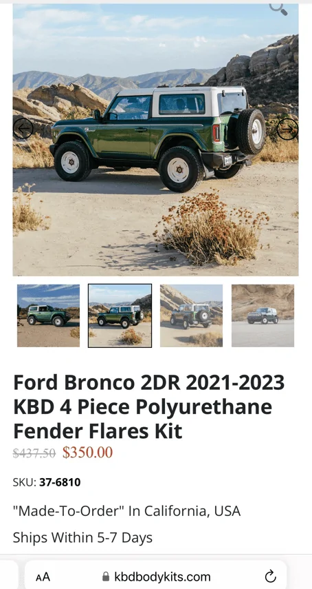 Ford Bronco KBD fender flares flaresKBD2
