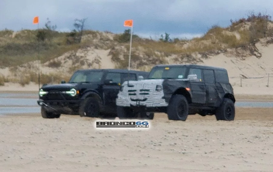 Ford Bronco Testing Testing. Ford Bronco Warthog Teased in Prototype Testing Image Bronco Warthog vs regular Bronco