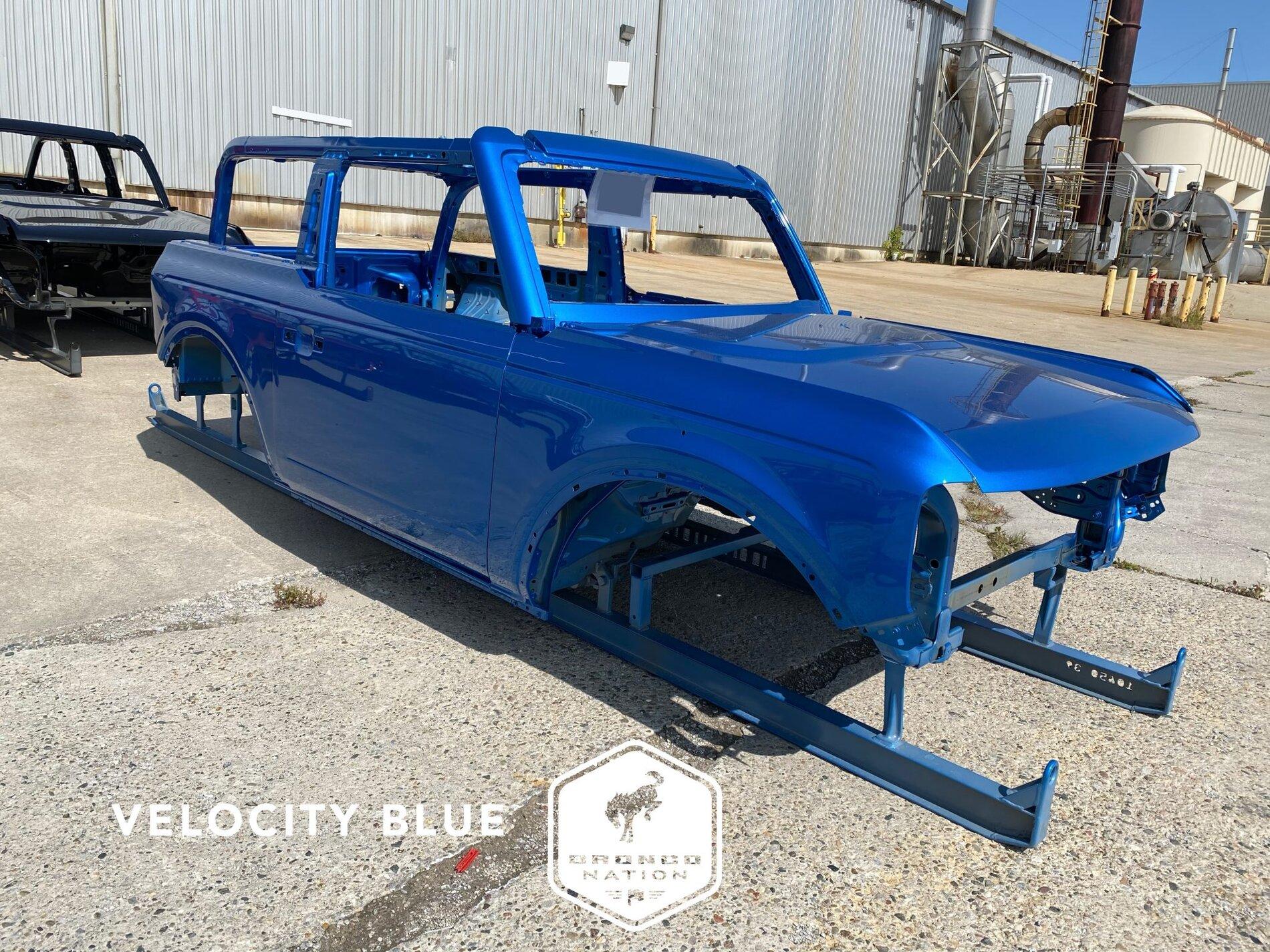 Ford Bronco Where's velocity blue? 2021 Bronco Velocity Blue painted body sample
