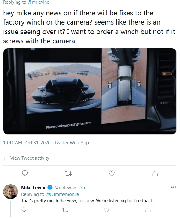 Ford Bronco Mike levine confirms that winch will block camera view dths4r6hsw46