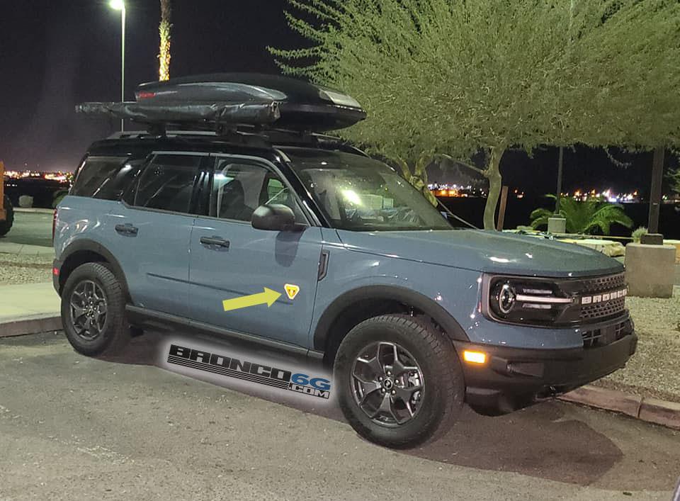 Ford Bronco Close Look at the Badlands Reflective Badge e-reflective-area-51-bronco-sport-night-time-1-