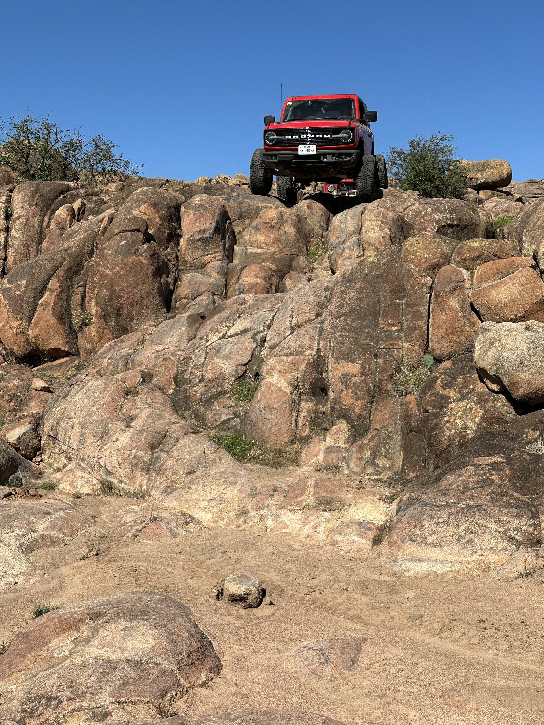 Ford Bronco 2 Door Race red Wildtrak build.  Custom FAB and CNC machining! 9244877C-A420-4D5C-BDFE-014DD2A092E3