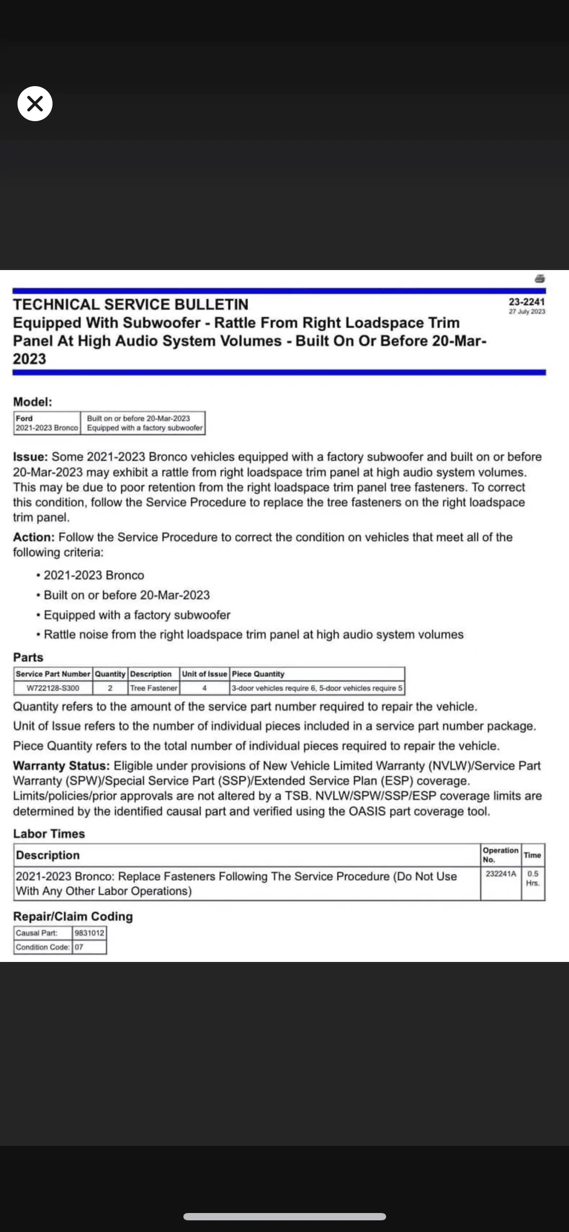 Ford Bronco Speaker/Sound issues IMG_2814