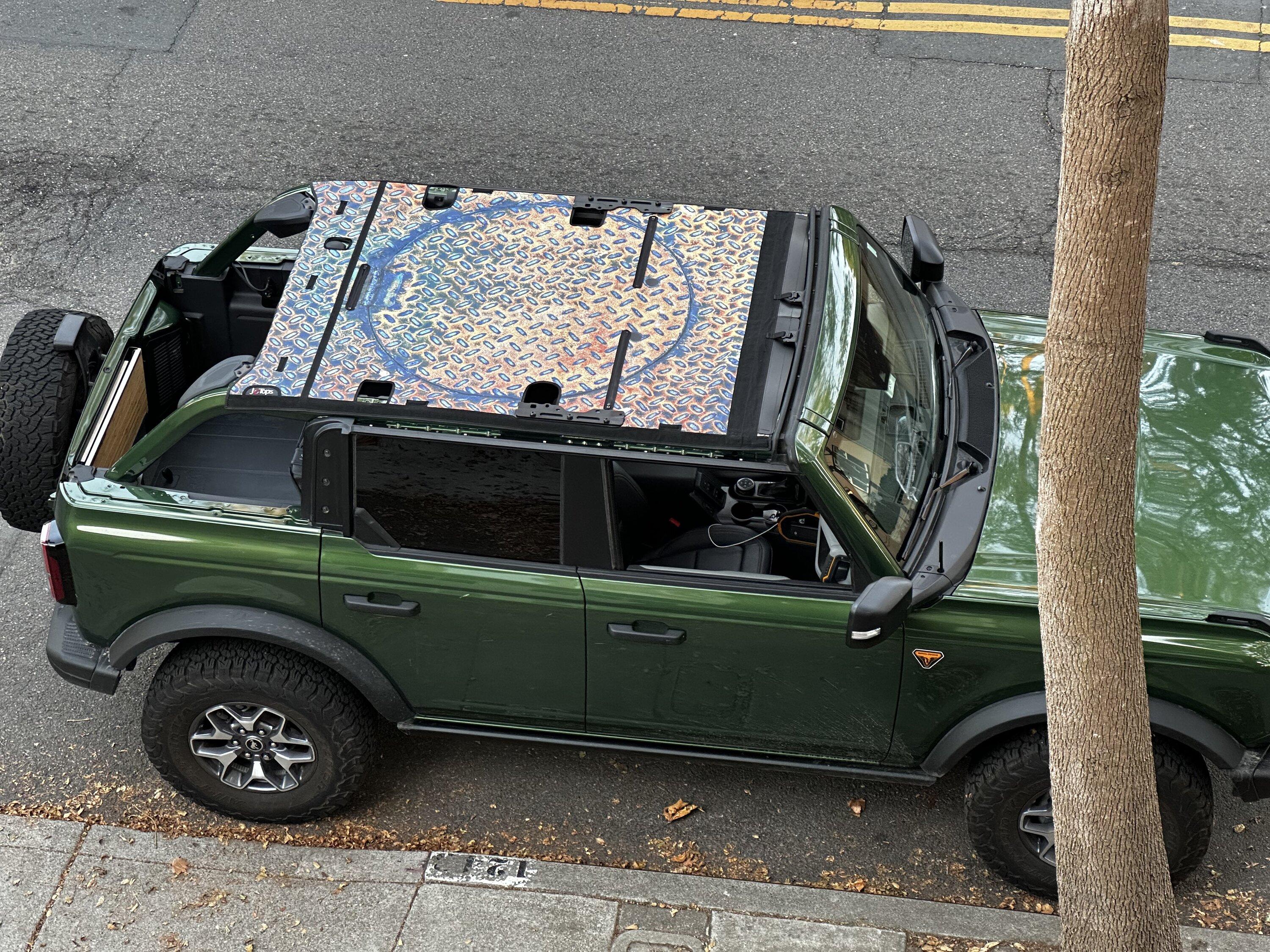 Ford Bronco JTops Custom Print Bimini Installed IMG_2763