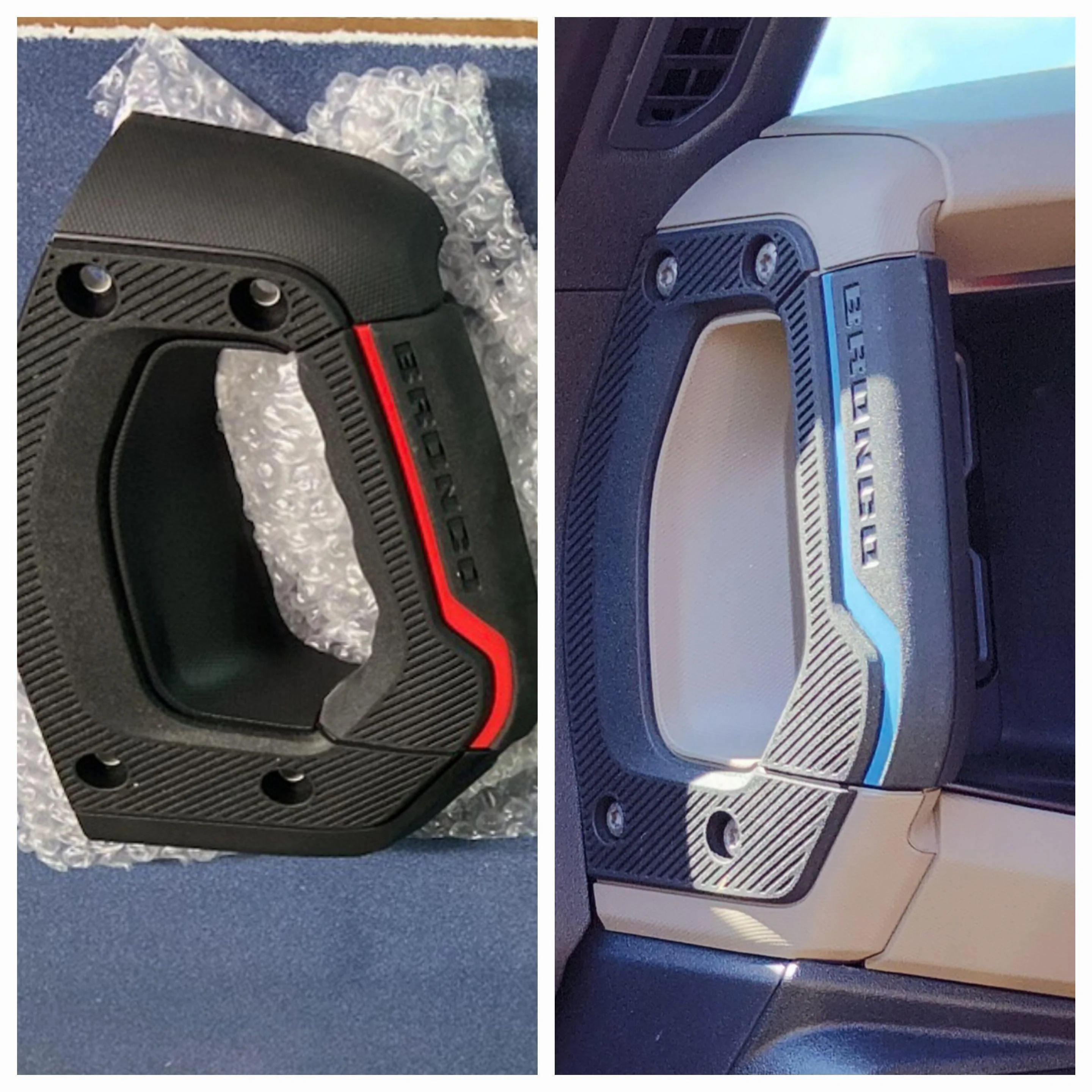 Ford Bronco Handle swap - blue to orange 20231023_140742