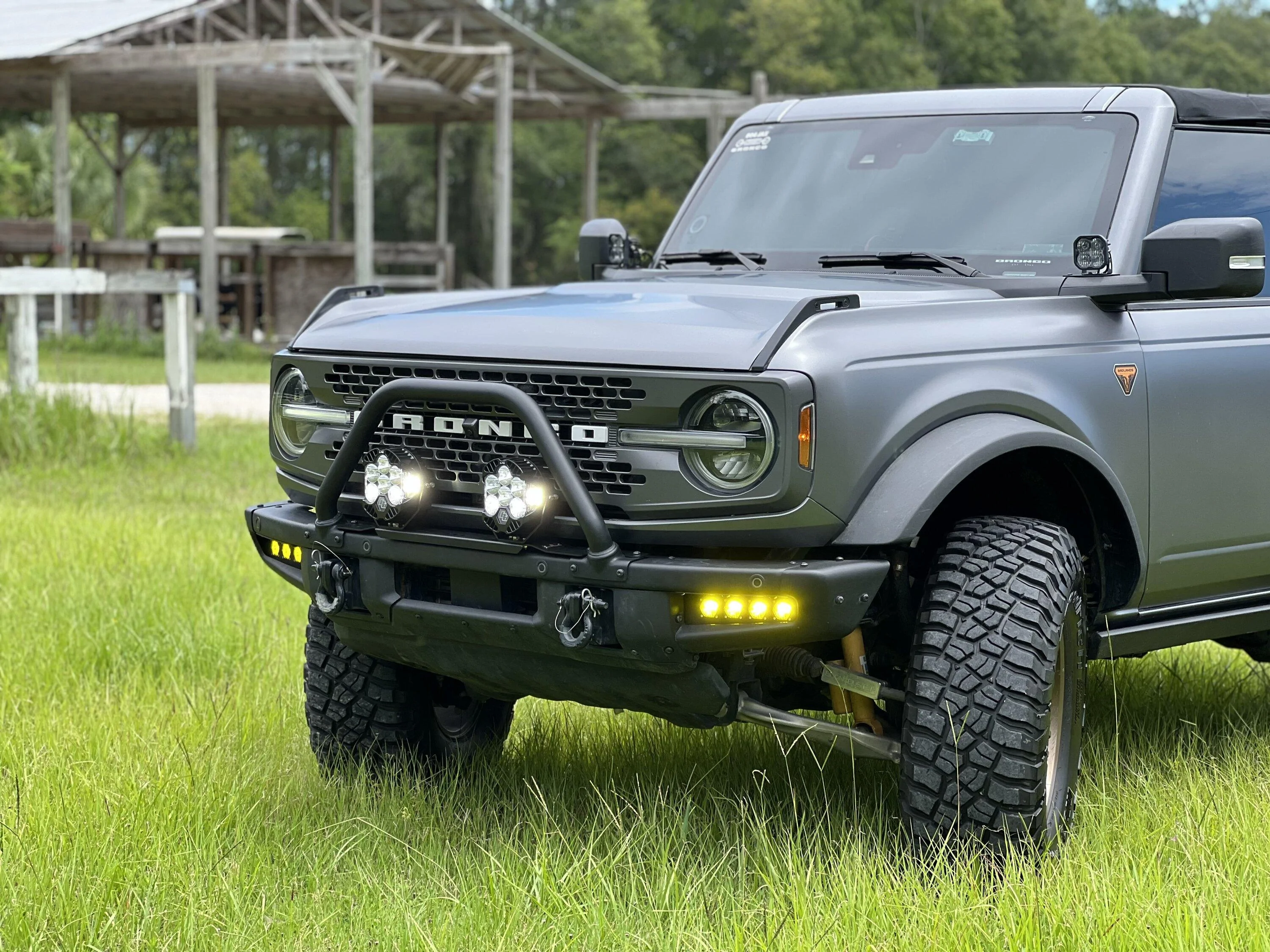 Ford Bronco Modular Bumper with Baja Designs lights $1200 IMG_4228