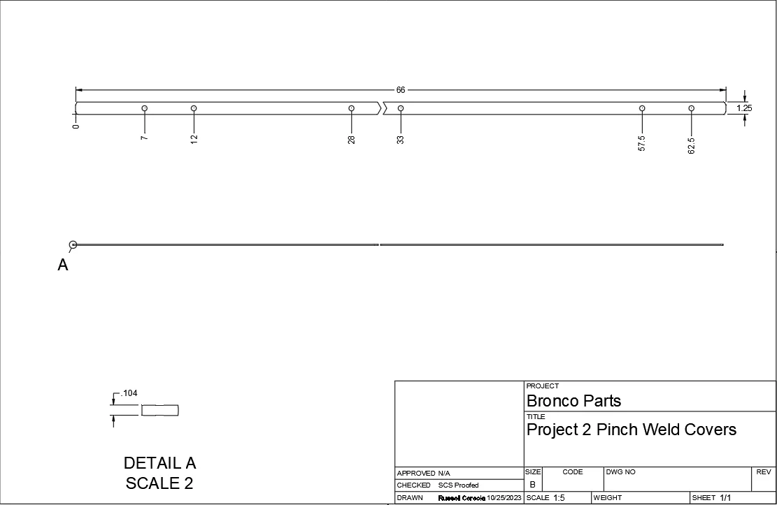 Ford Bronco [ModCrate DIY] Project #2 Pinch Weld Covers Measurements