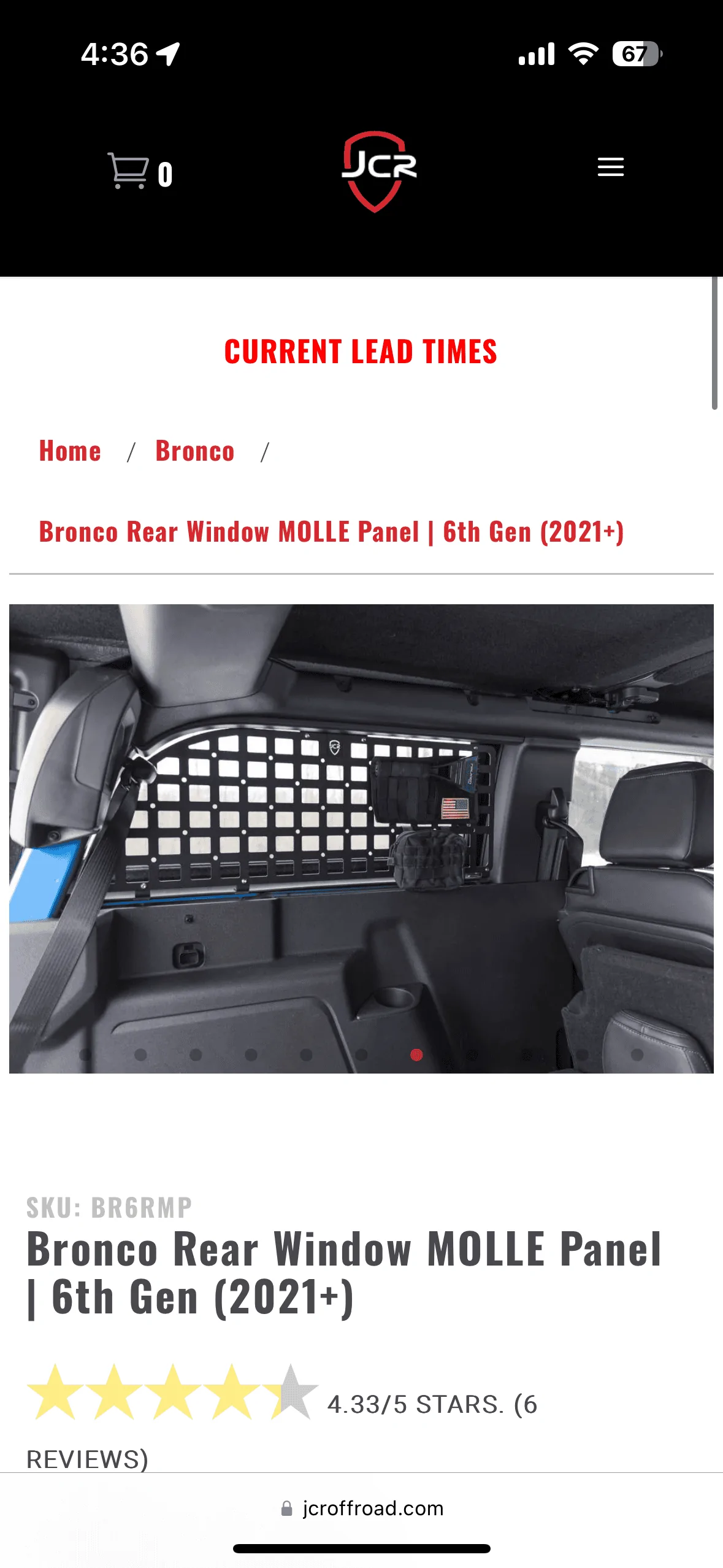 Ford Bronco 2 Door rear molle pannel IMG_0871