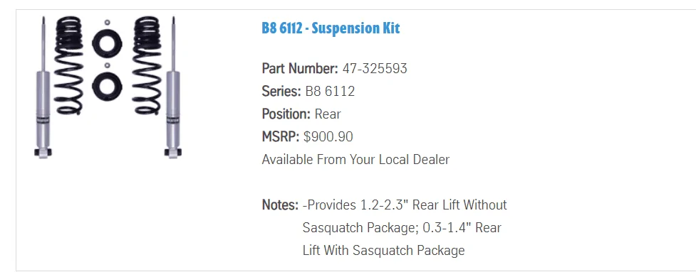 Ford Bronco BILSTEIN 6112's on a Non SAS 2 Door, Very Confused 1699030605735