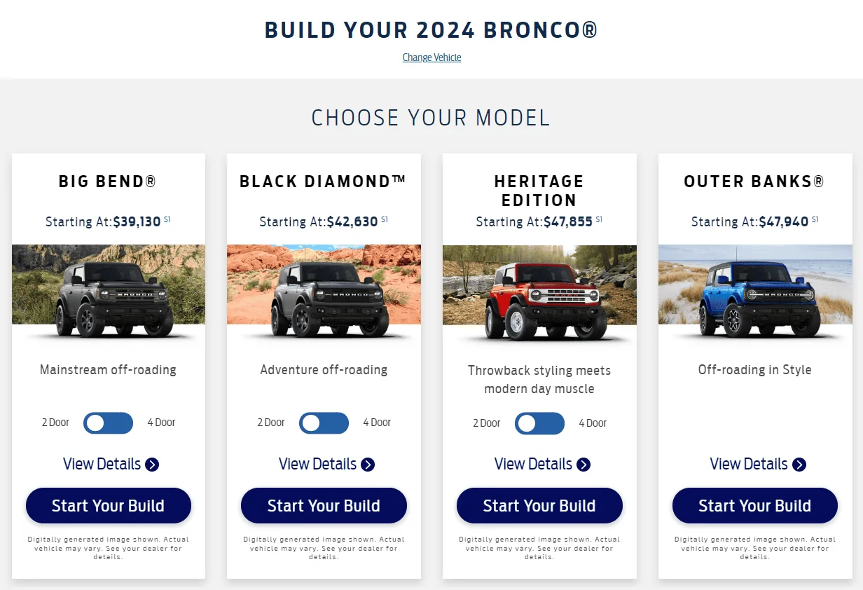 Ford Bronco Build & Price: Base Model dropped for 2024, lowest model now starts at $39,130 1699480573766