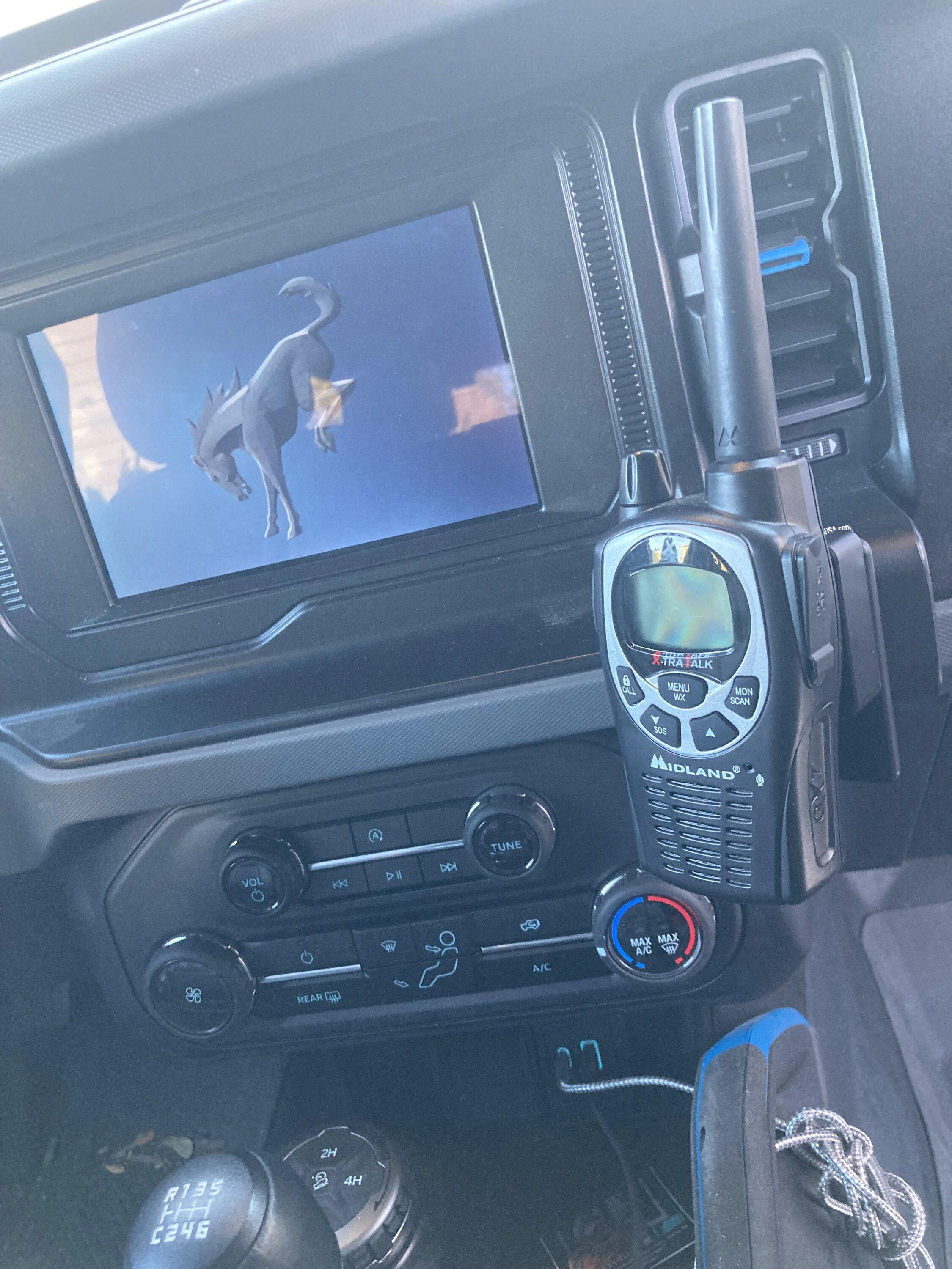 Ford Bronco Securing handheld radio inside cabin IMG_1661