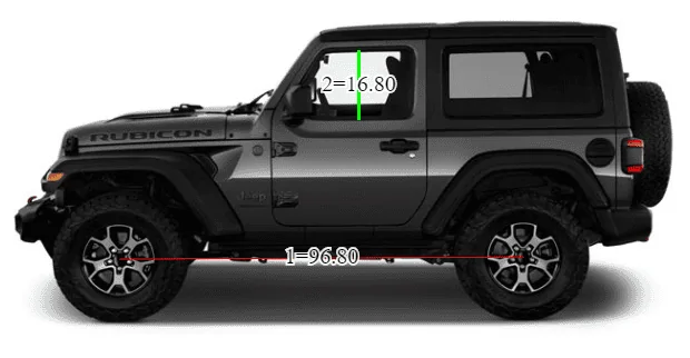 Ford Bronco Bronco dimensions vs. Wrangler wrangler-window1